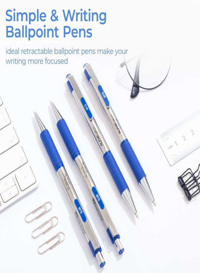 ام اند جي أقلام حبر جاف من إم آند جي، أقلام حبر أزرق، سن متوسط 0.7 مم، أقلام حبر جاف قابلة للسحب، عبوة كبيرة، كتابة سلسة تدوم طويلاً مع قبضة مانعة للانزلاق، مناسبة للكتابة اليومية، لوازم مكتبية، مدرسية، للنساء والرجال (عبوة من 12 قلمًا) - Image 2